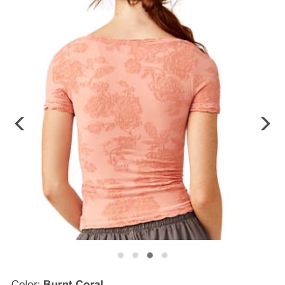 FREE PEOPLE Send Me Love Tee / Burnt Coral - Picture 2 of 7